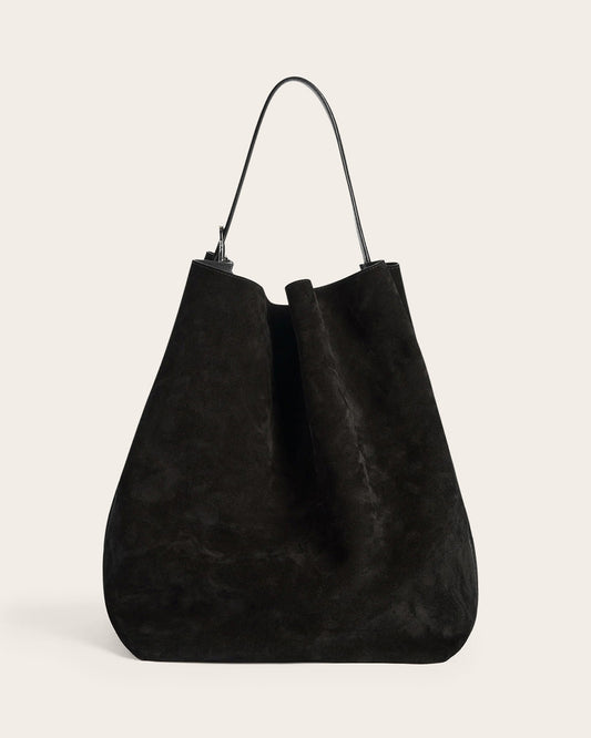 Suede Belted Tote