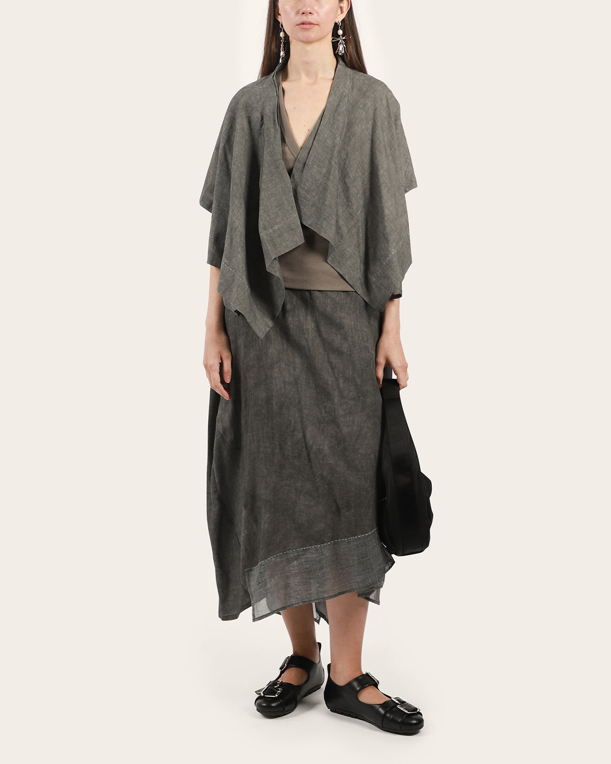 Charcoal Shrug Blouse