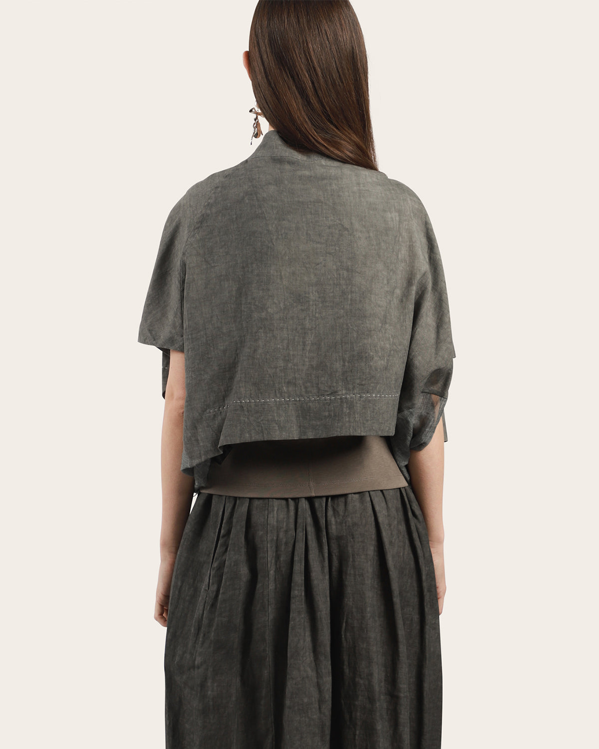 Charcoal Shrug Blouse