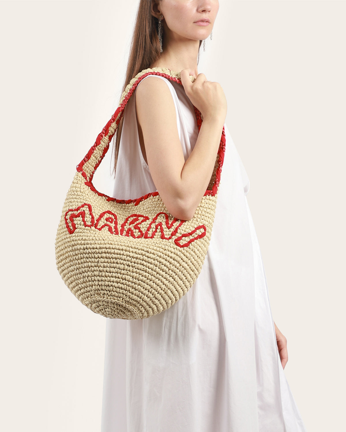 Raffia Logo Bag