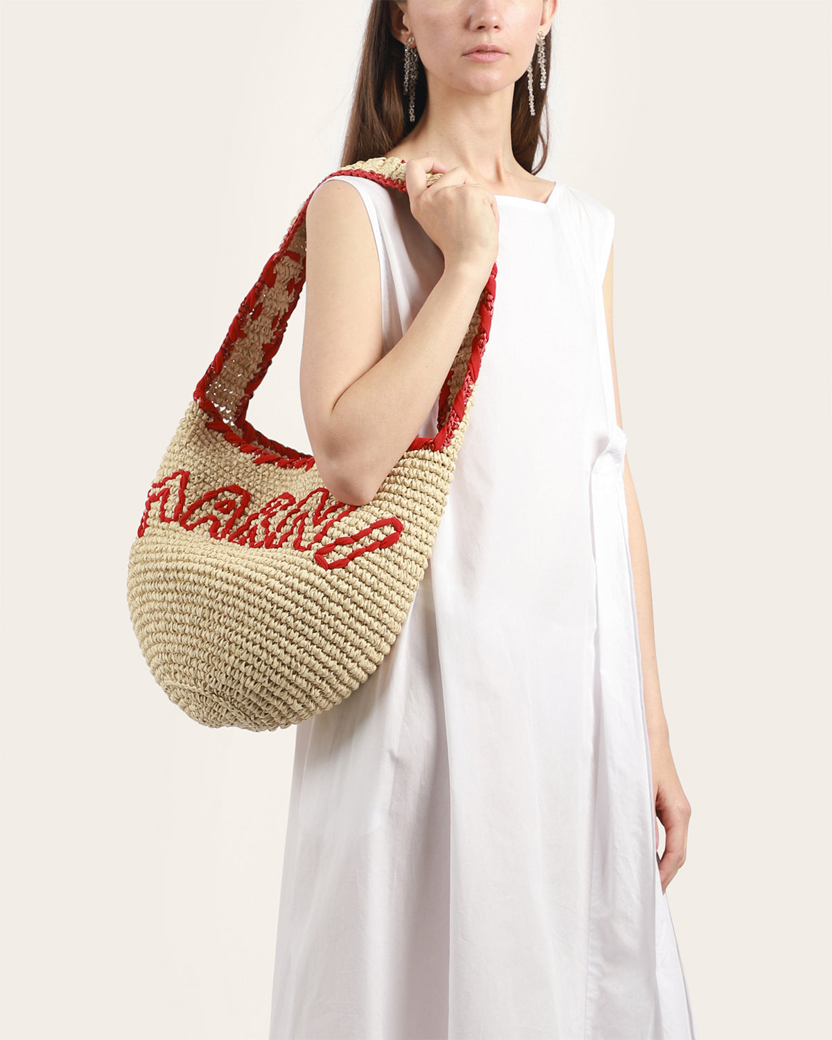 Raffia Logo Bag