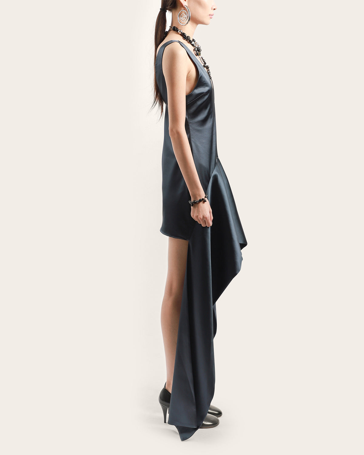 Draped Hem Mini Dress