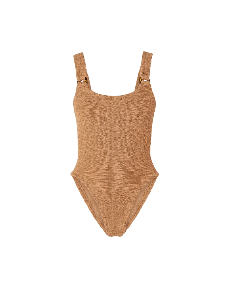 Domino Metallic Crinkle Swimsuit