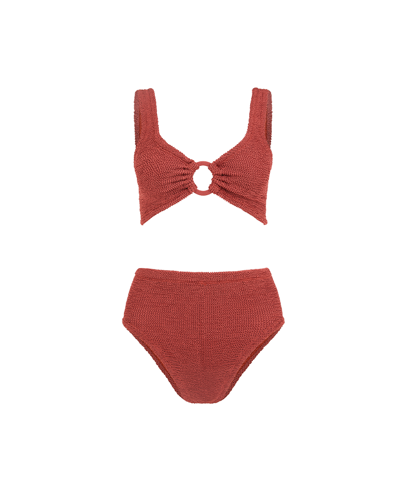 Nadine Covered Hoops Metallic Crinkle Bikini