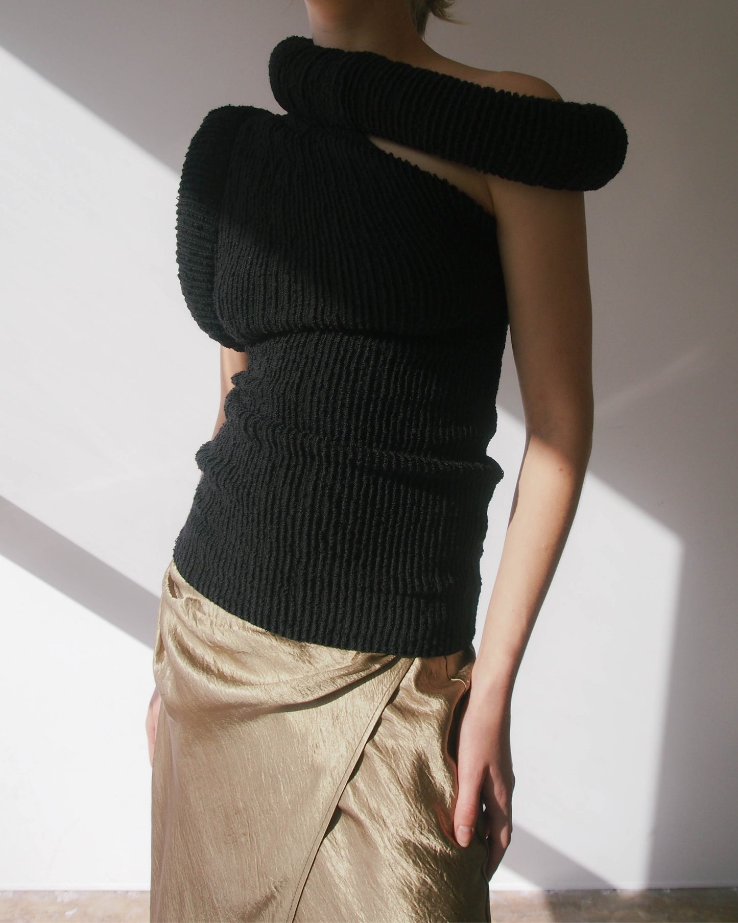 Asymmetric Knit Blouse