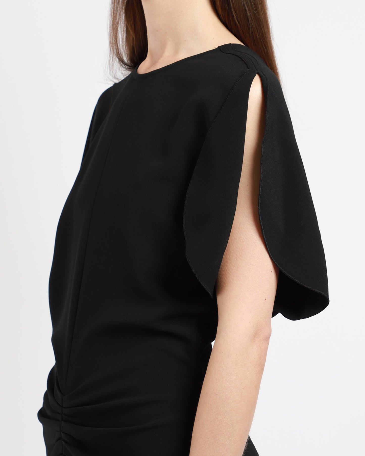 Gathered Waist Midi Dress - Bla