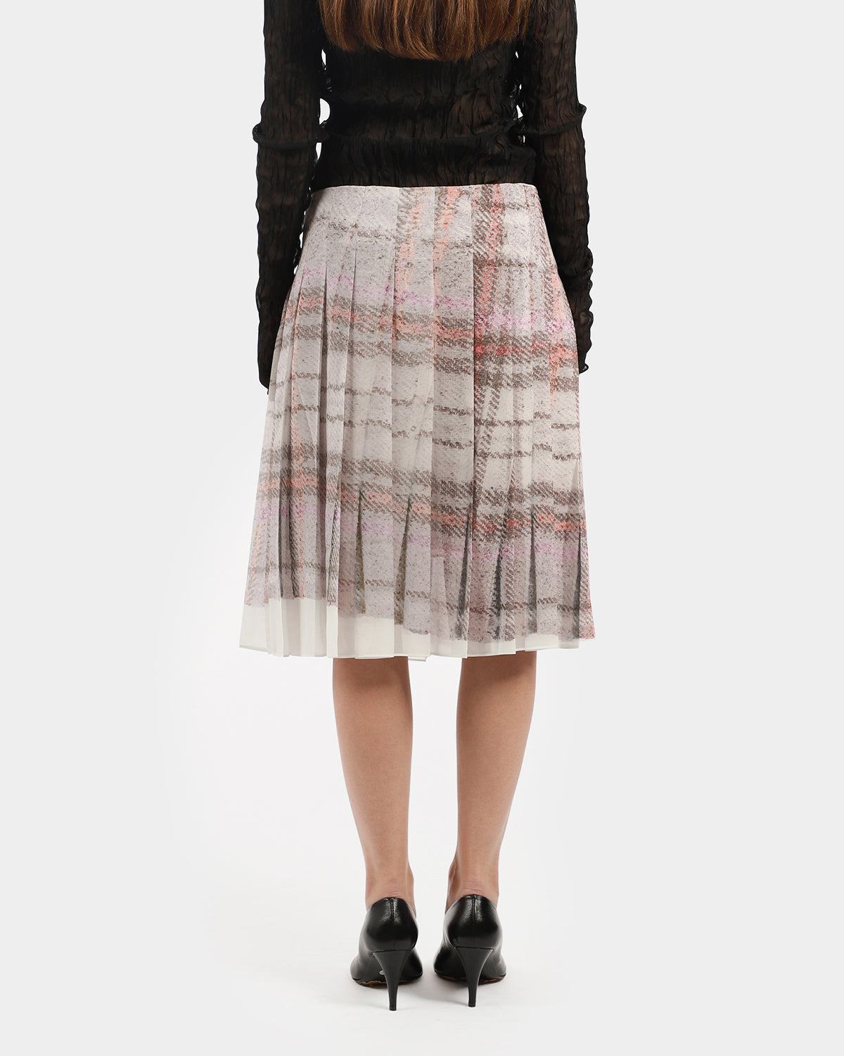 Pleated Print Skirt