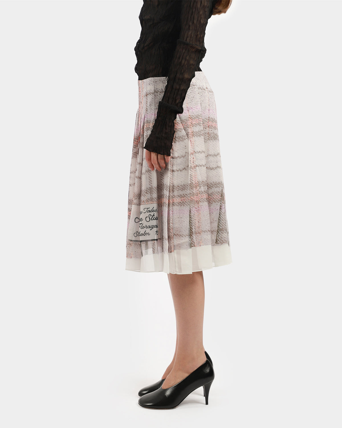 Pleated Print Skirt