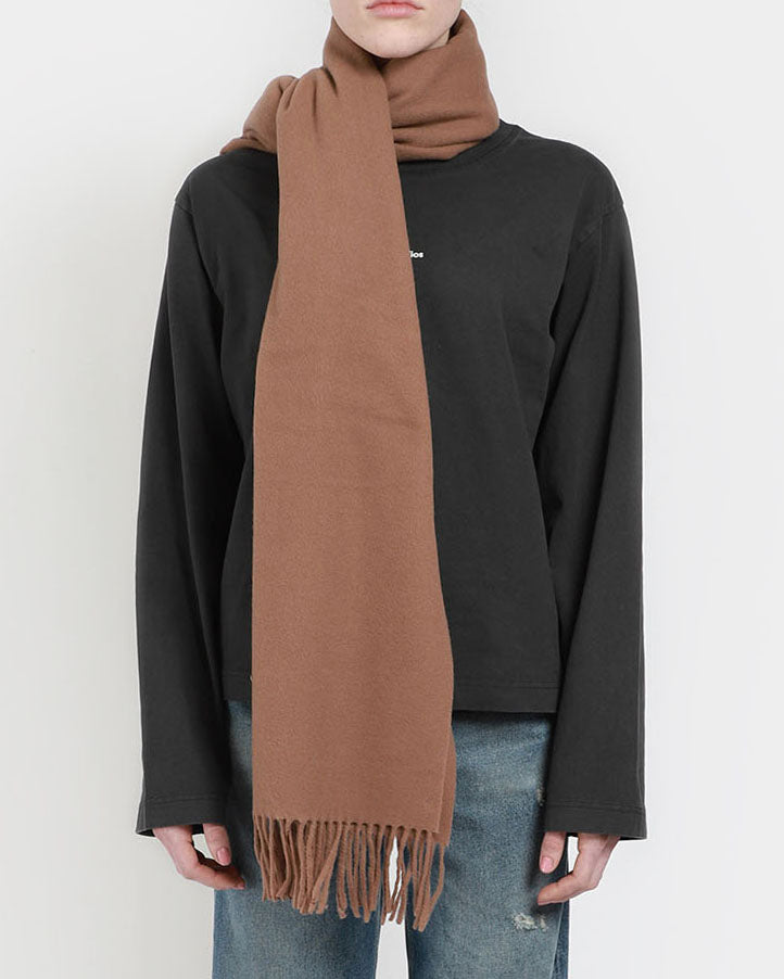 Fringe Wool Scarf Narrow