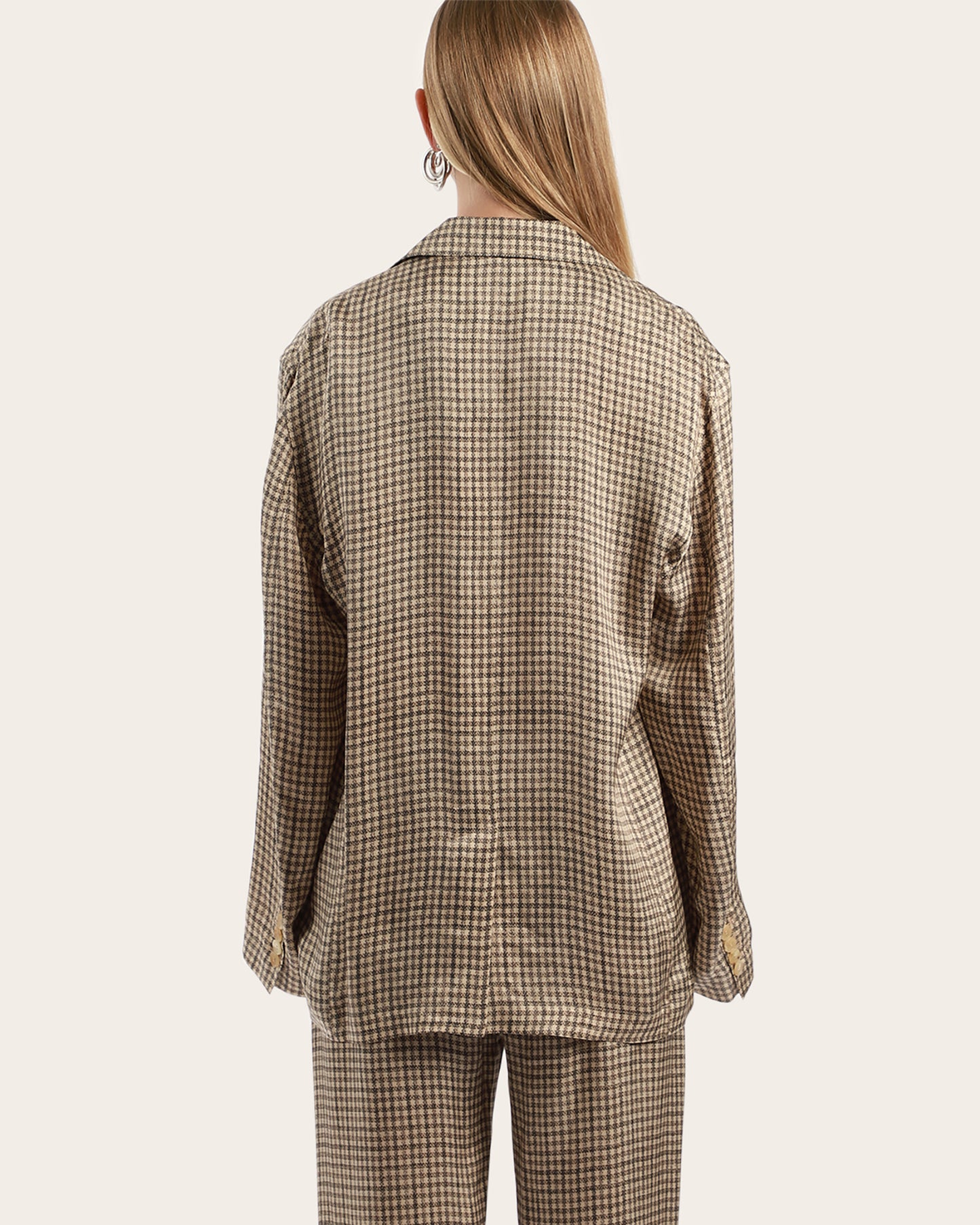 Junida Check Fluid Blazer
