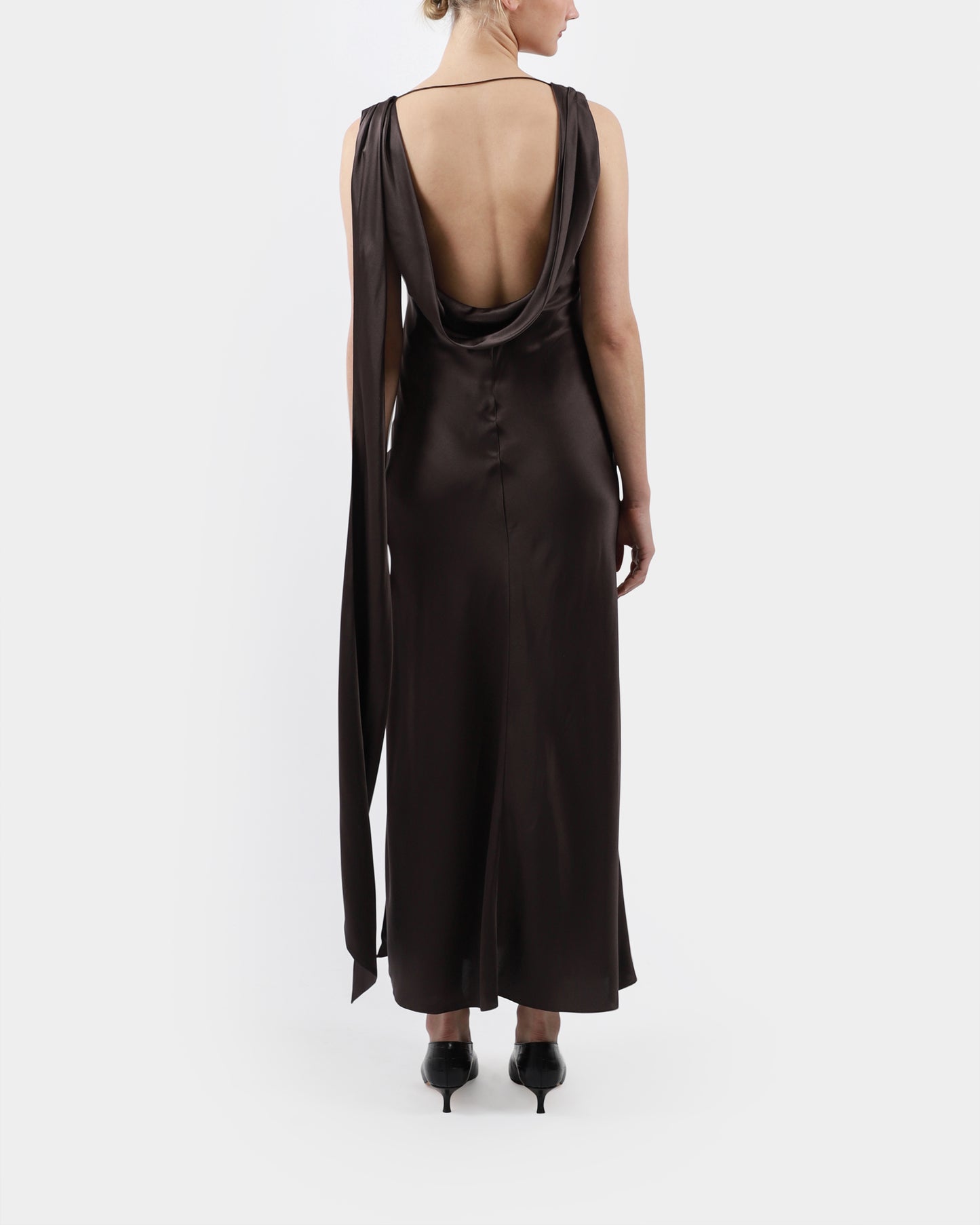 Satin Cowl Dress