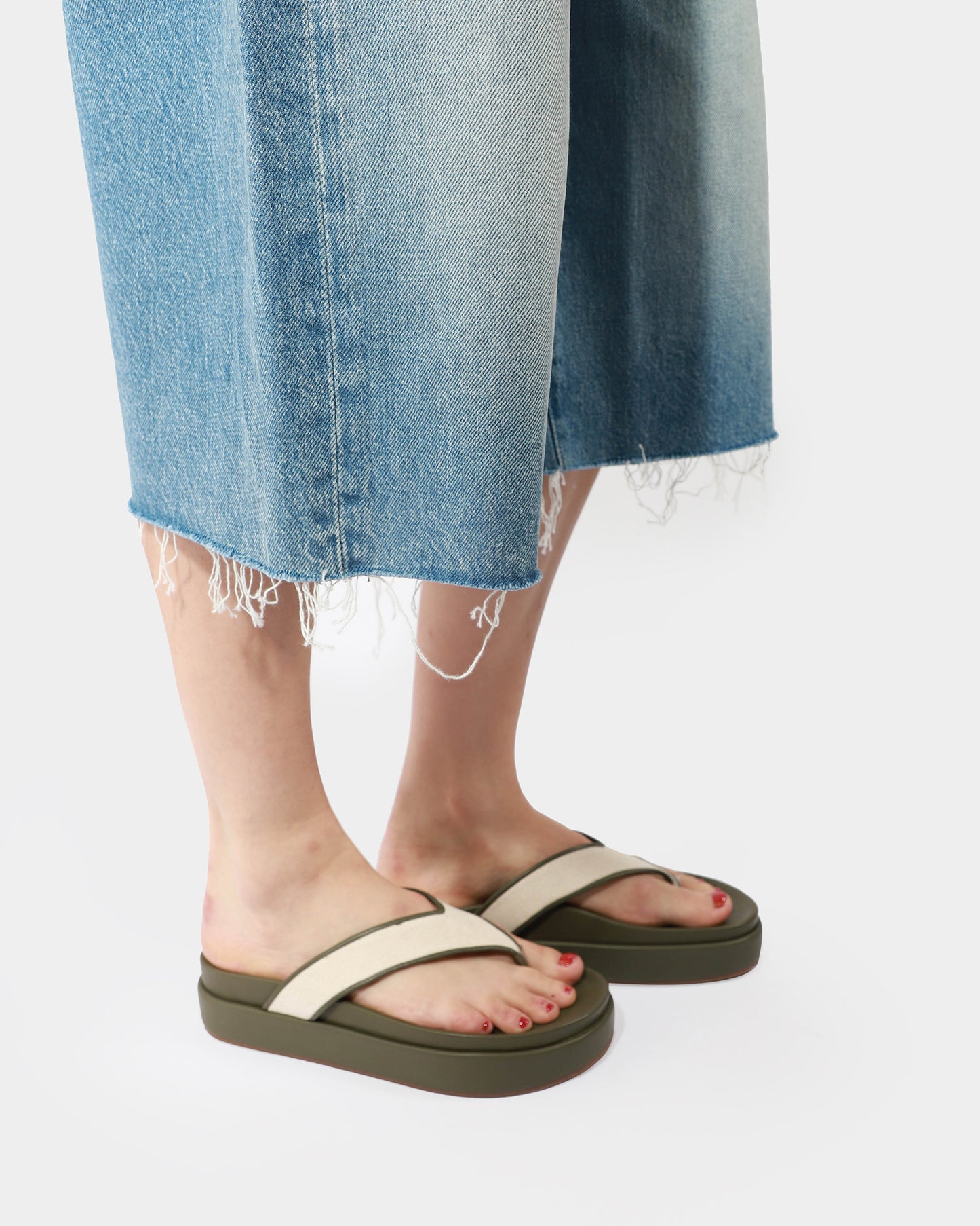 Charys Cotton Flatform Sandals