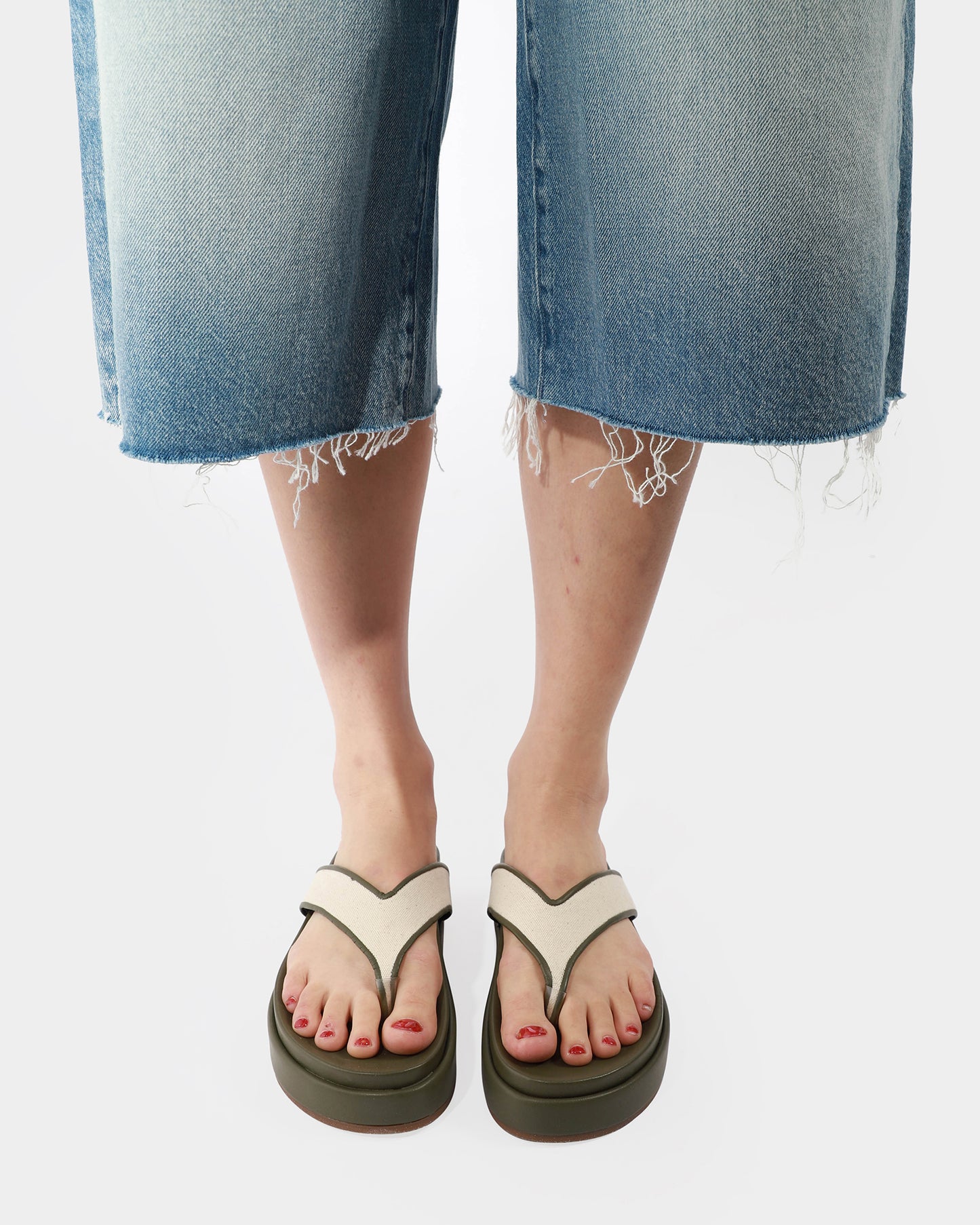 Charys Cotton Flatform Sandals