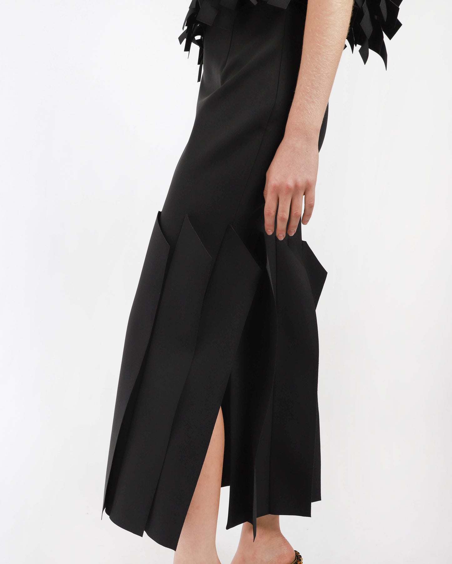 Hem Detail Midi Skirt