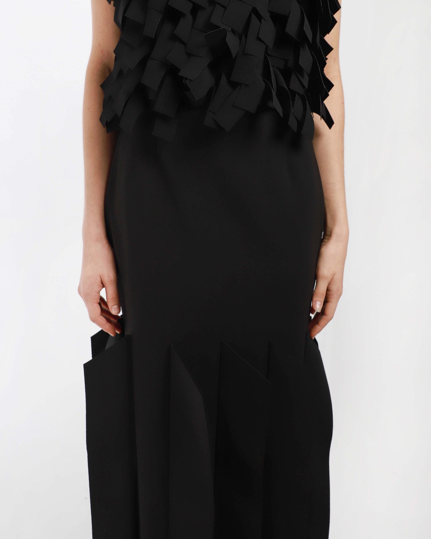 Hem Detail Midi Skirt