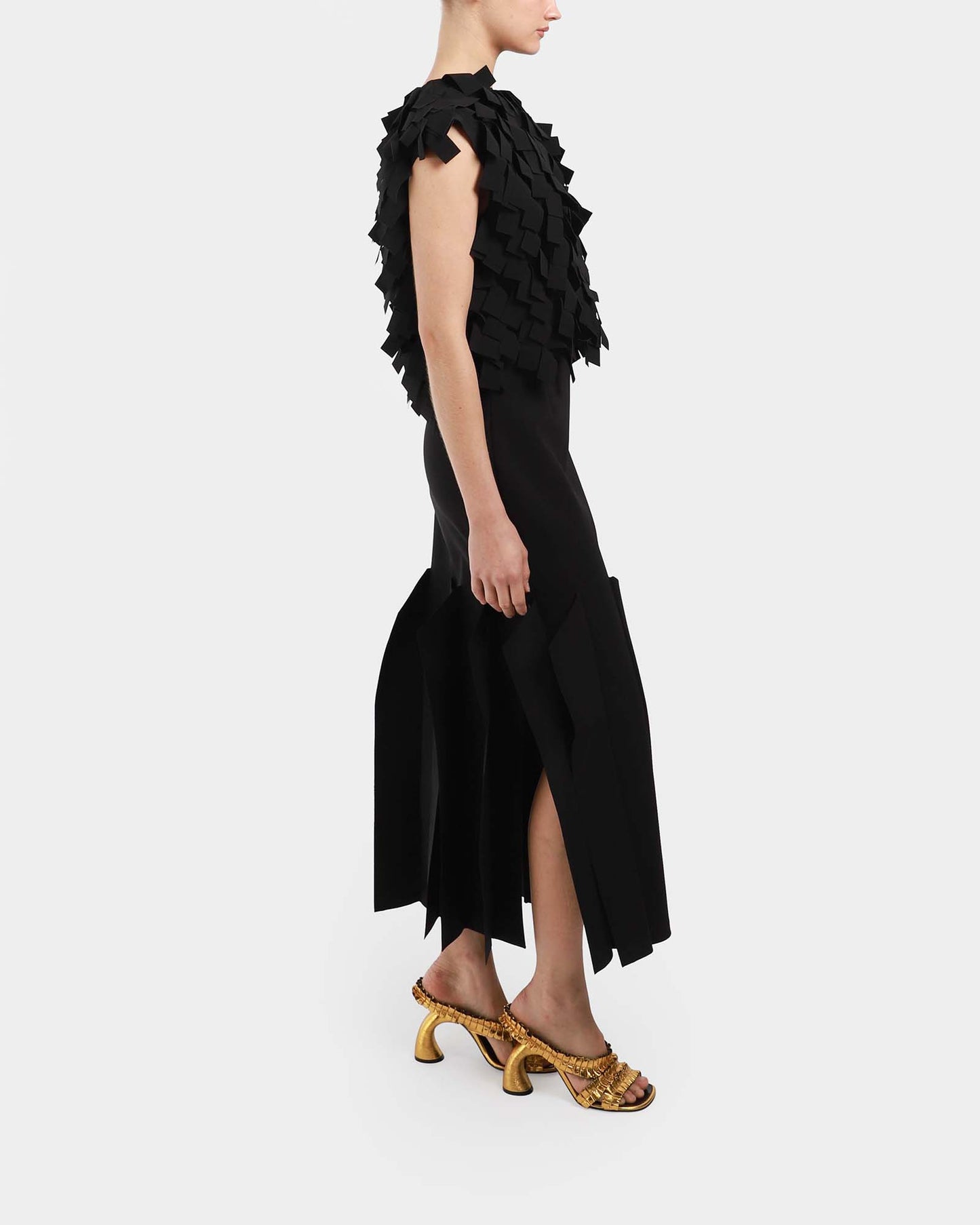 Hem Detail Midi Skirt