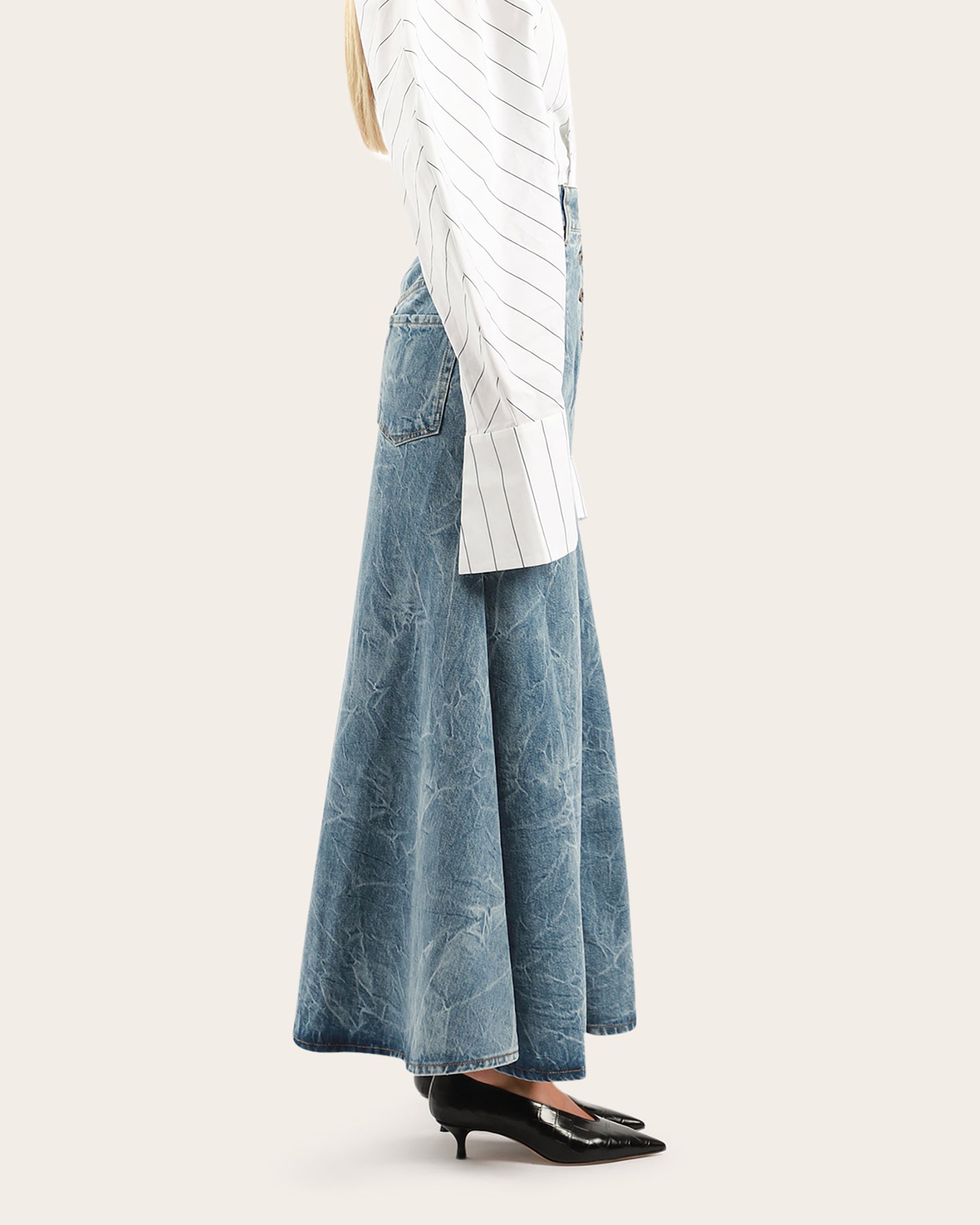 Acid Wash Denim Skirt