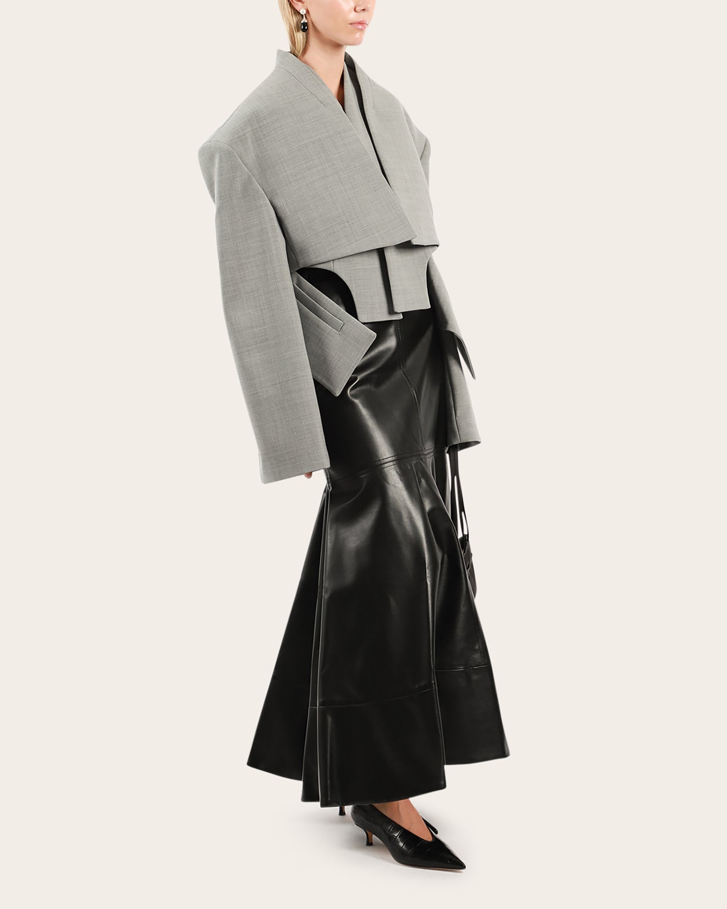 Cropped Jacket with Insert