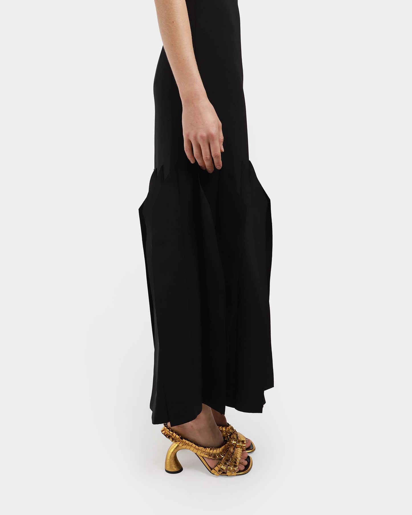 Hem Detail Midi Skirt