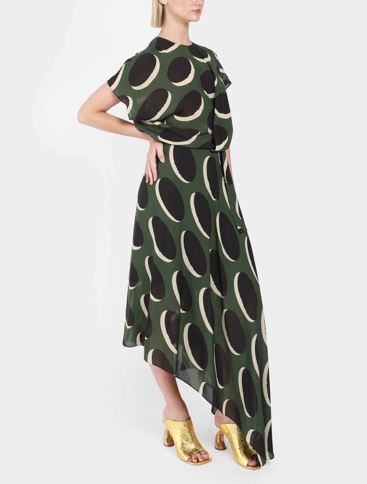 X Colville Draped Asymmetric Dress