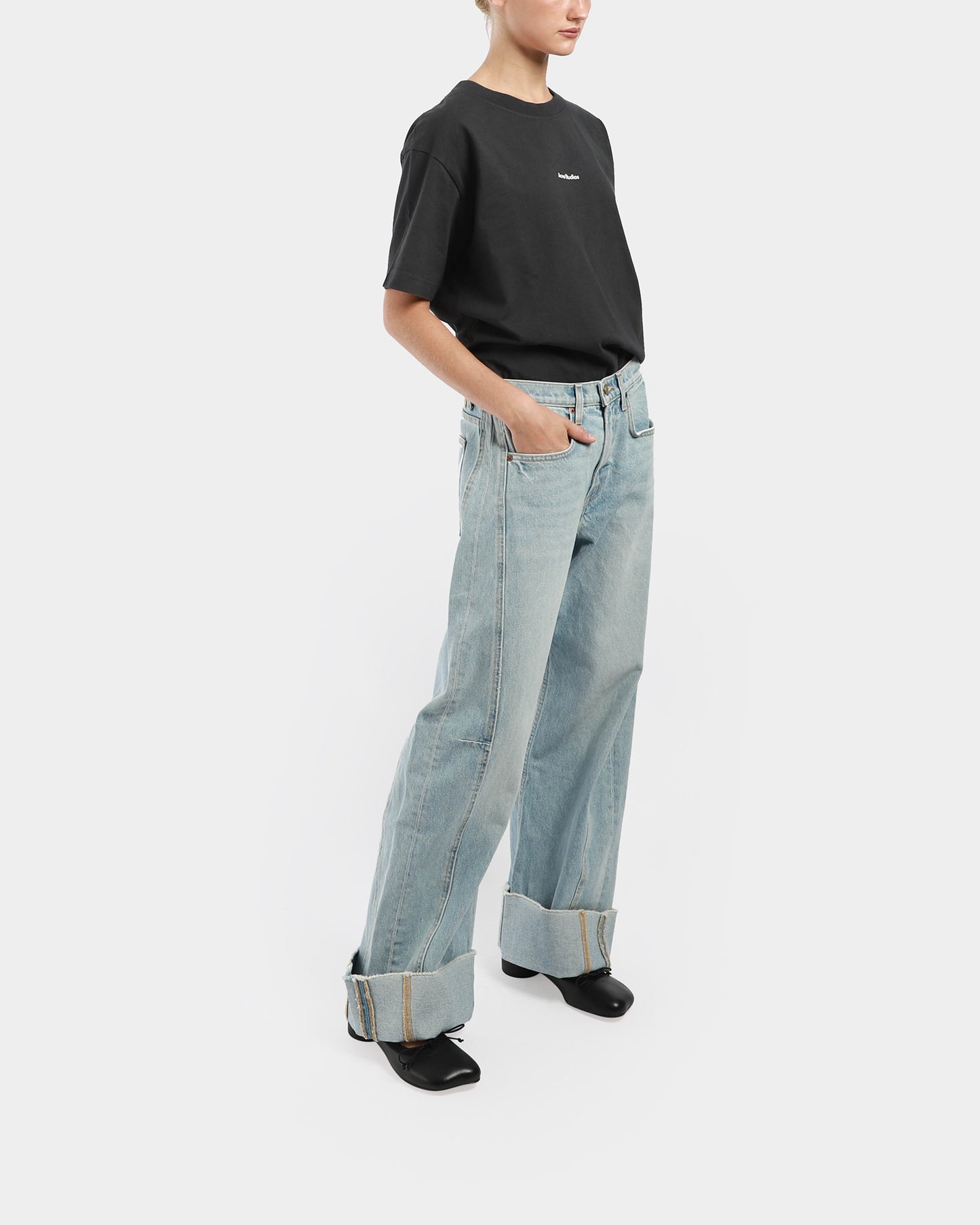 Relaxed Cuffed Lasso Jeans
