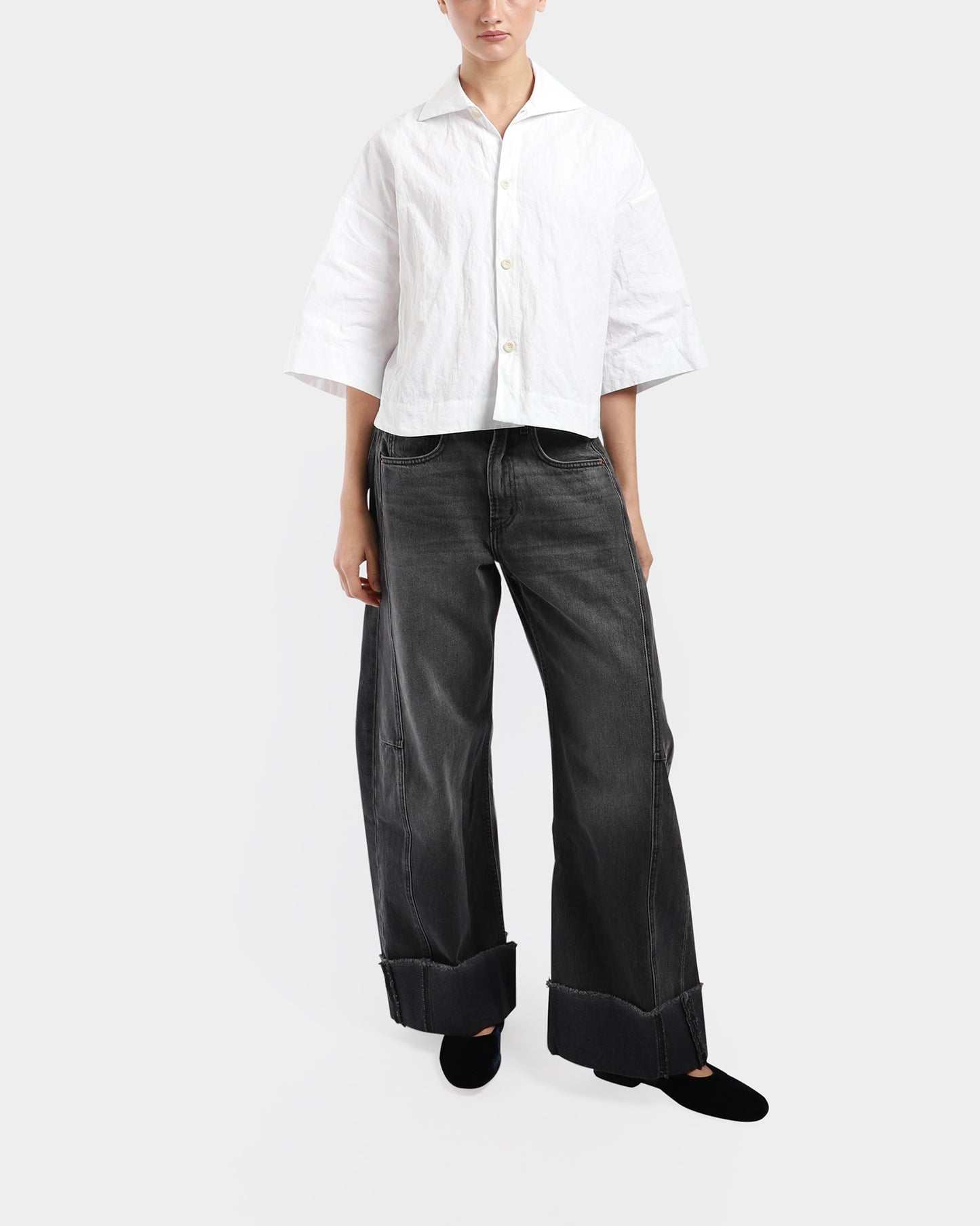 Relaxed Cuffed Lasso Jeans
