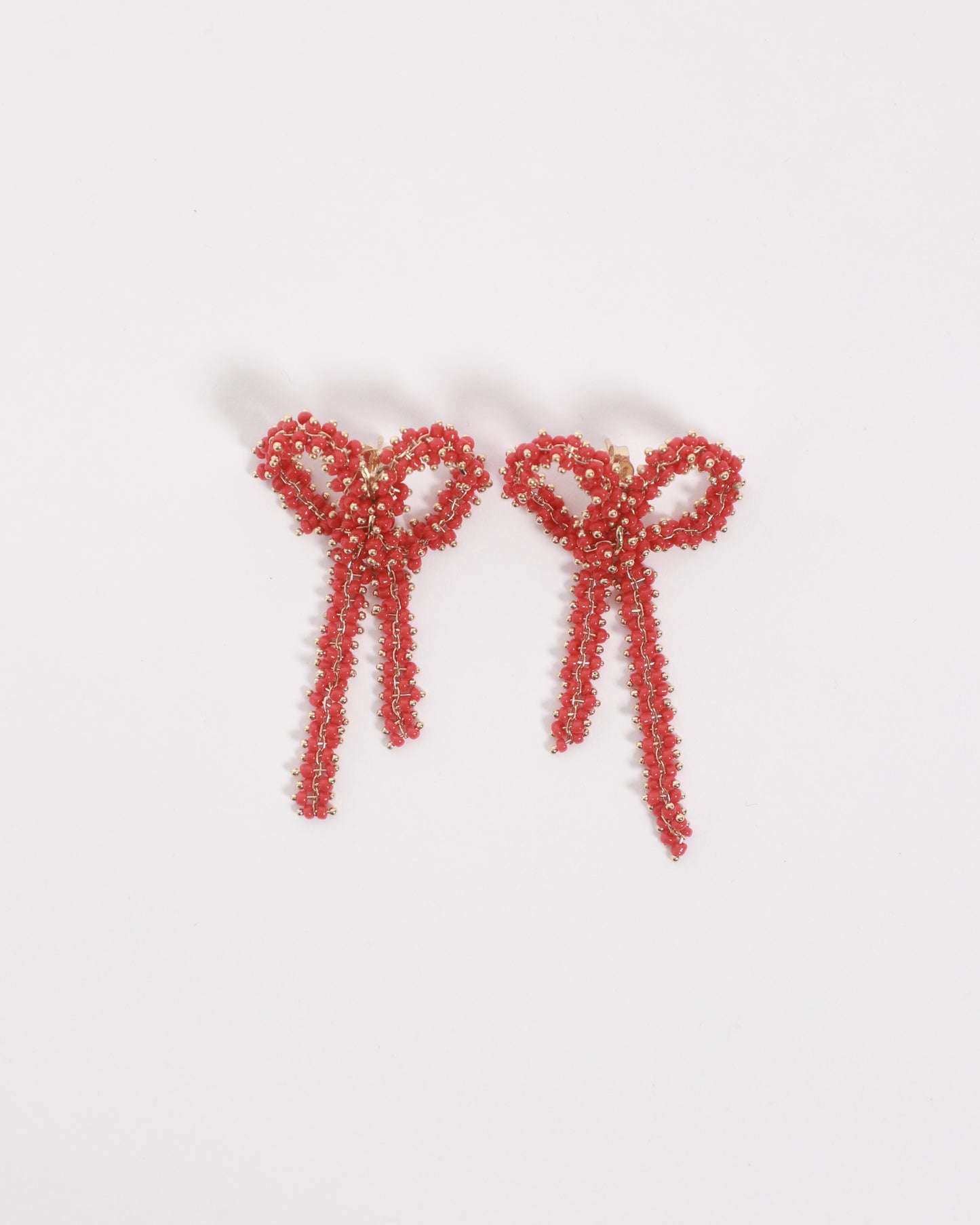 Red Bow Earrings Small