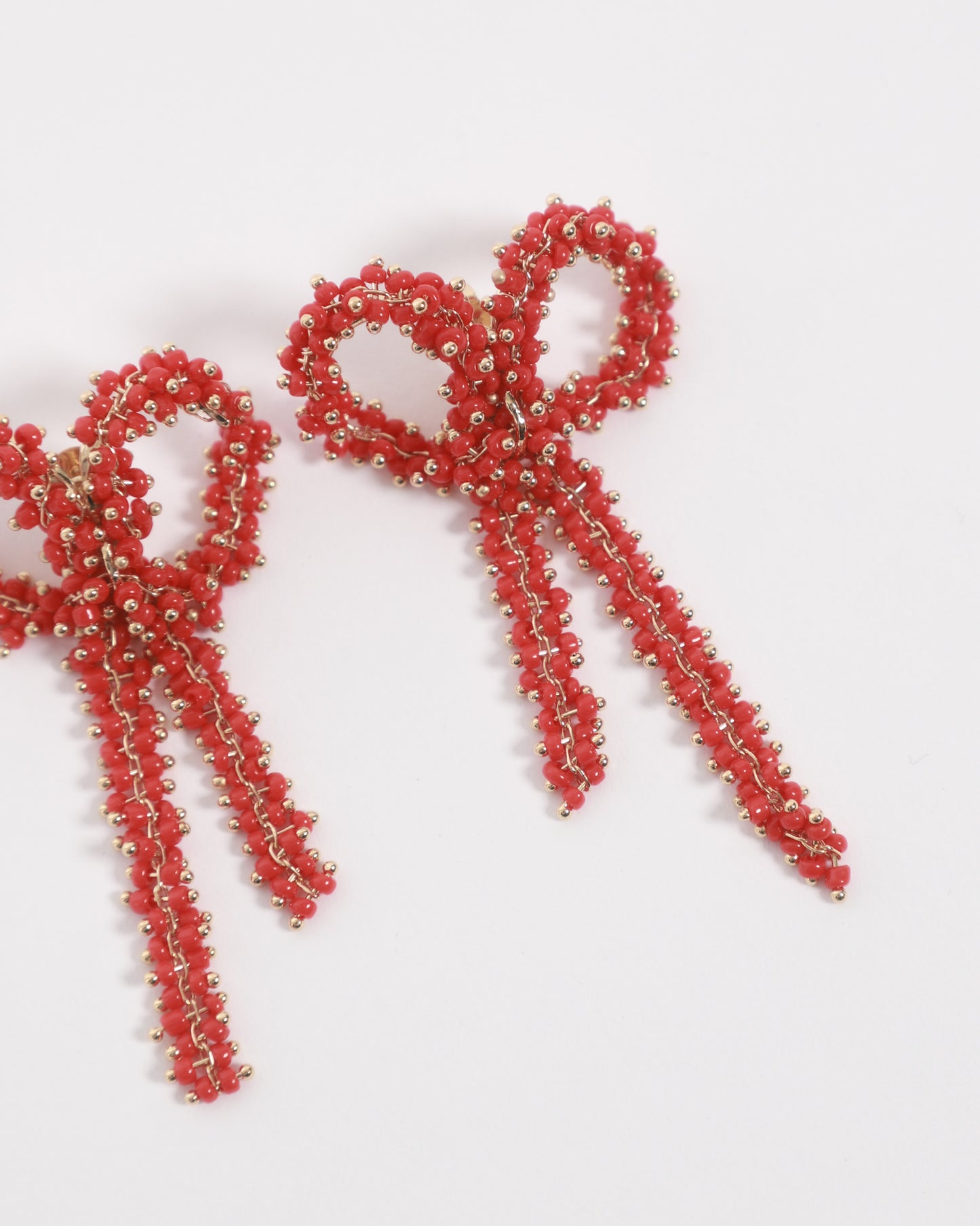 Red Bow Earrings Small