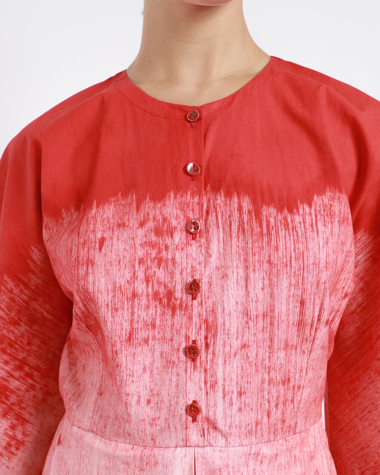 Block Printed Box Pleated Dress