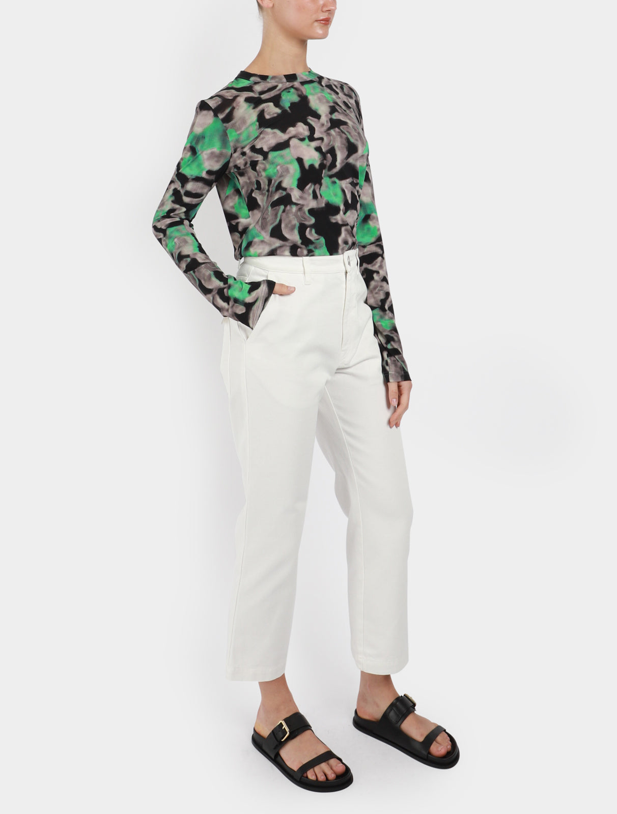 Palaki Straight Pants With Slanted Side Pockets