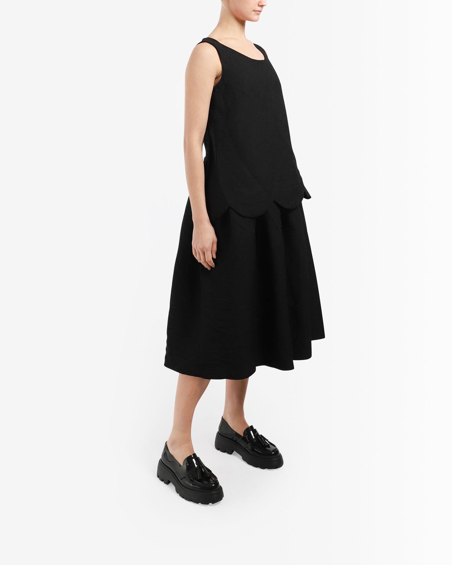 Scallop Peplum Dress