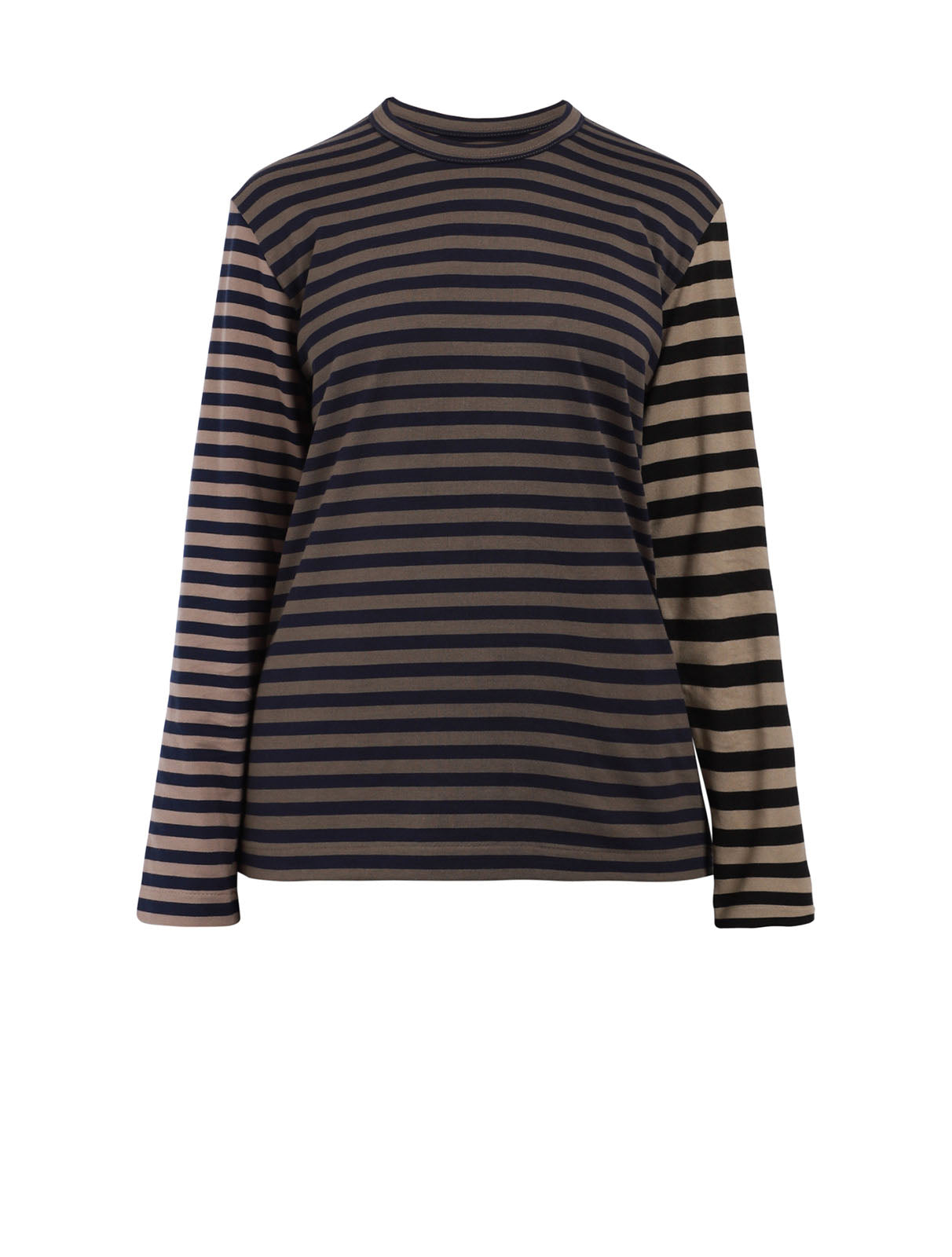 Fitted Contrast Stripe T-Shirt