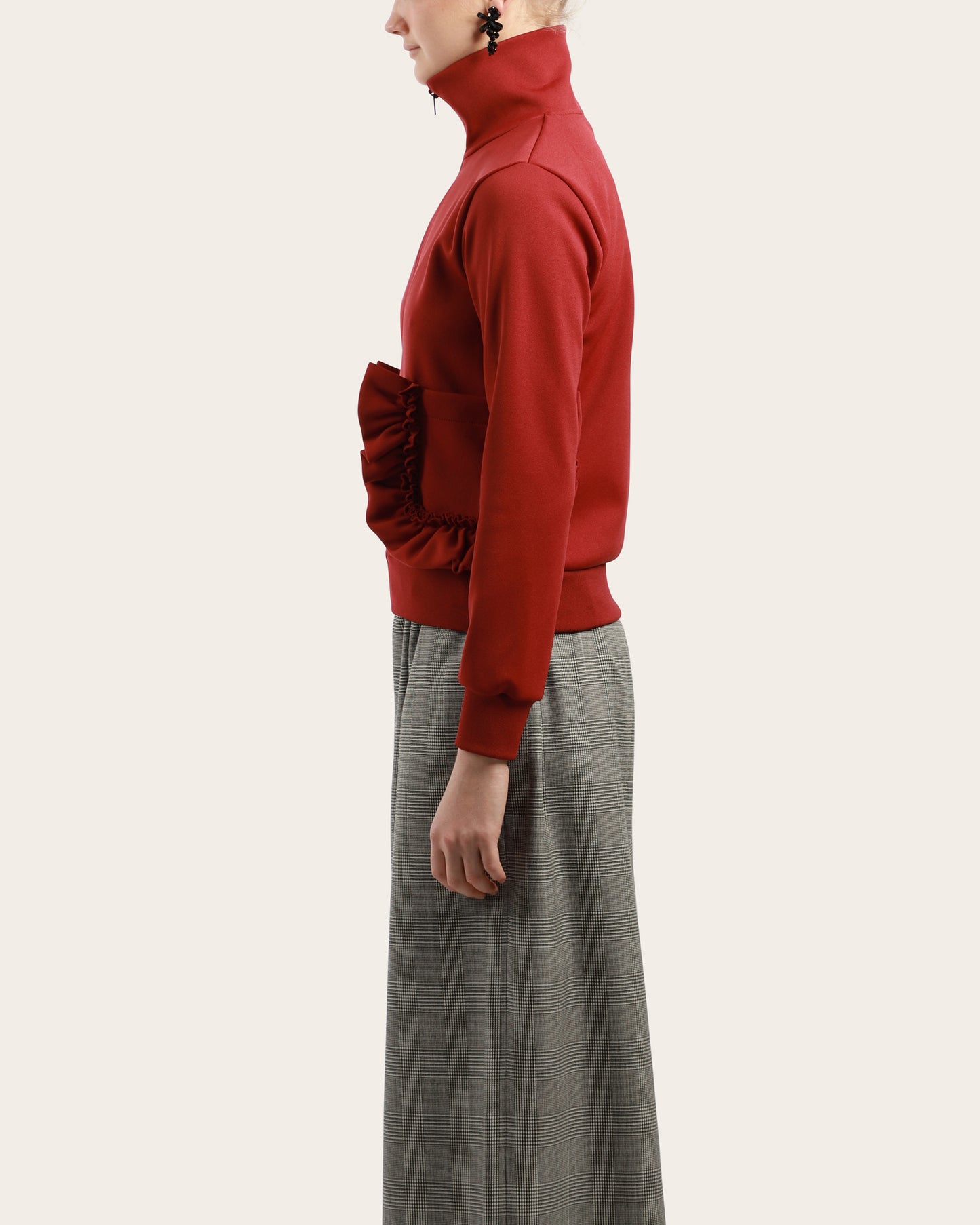 Ruffle Pocket Sweatshirt