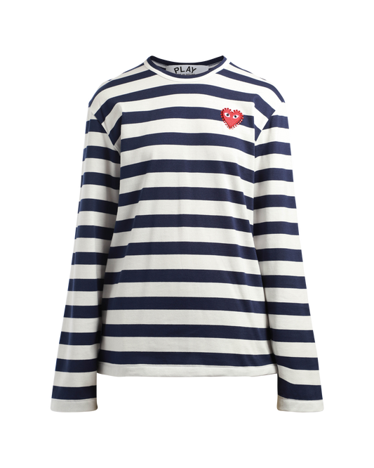 Wide Stripe Rhinestone LS T-Shirt