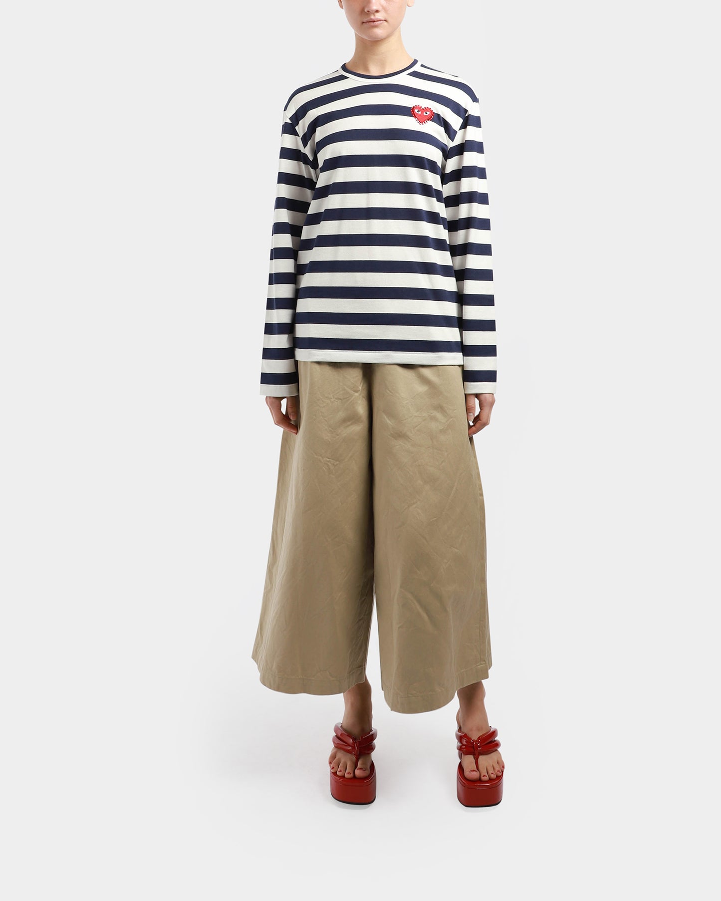 Wide Stripe Rhinestone LS T-Shirt