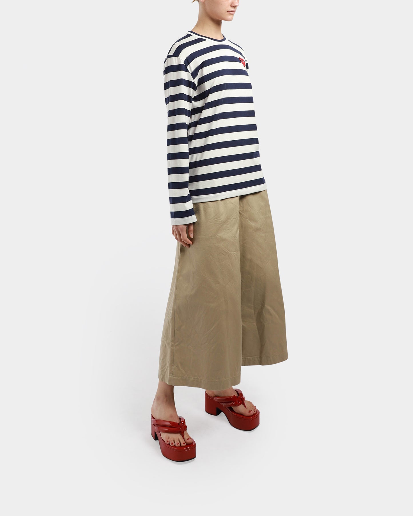 Wide Stripe Rhinestone LS T-Shirt