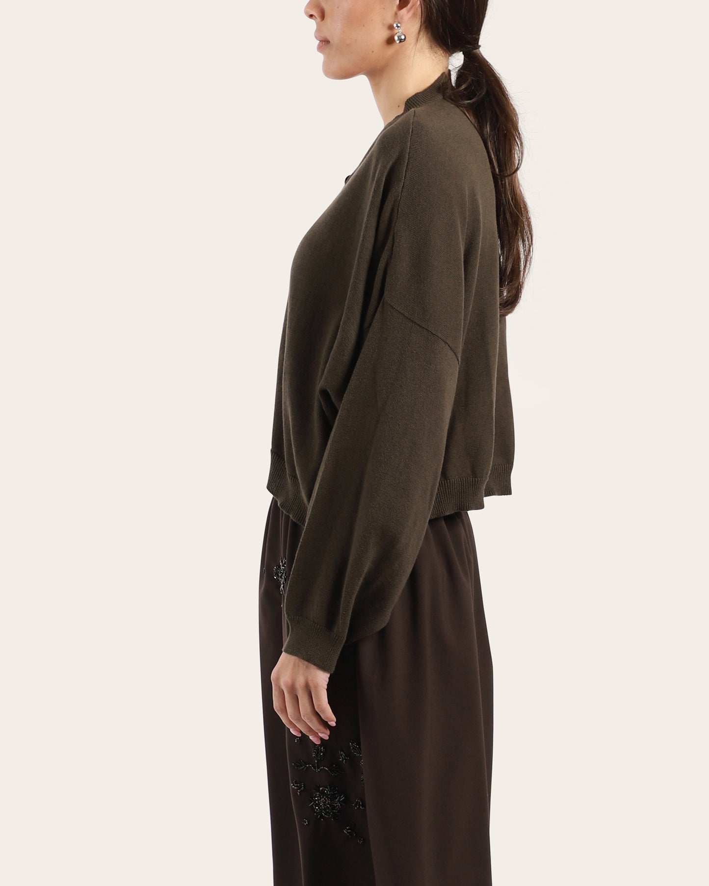 Cotton & Cashmere Cardigan Dark Moss