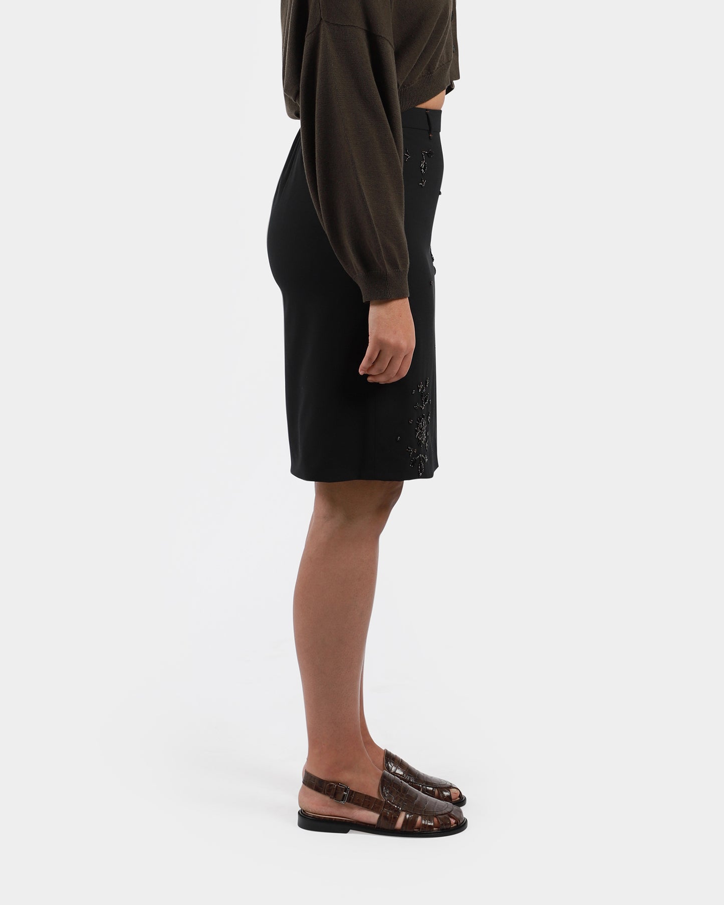 Embellished Tailoring Skirt Black