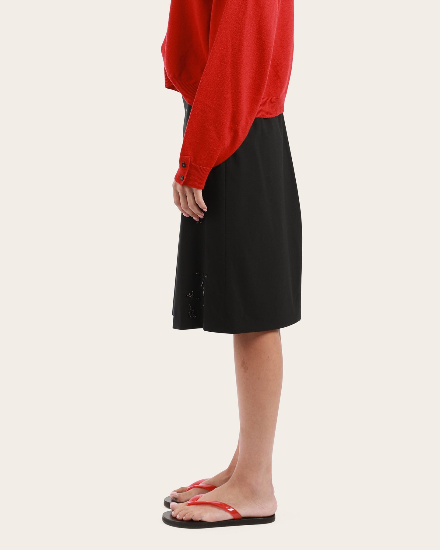 Embellished Tailoring Skirt Black