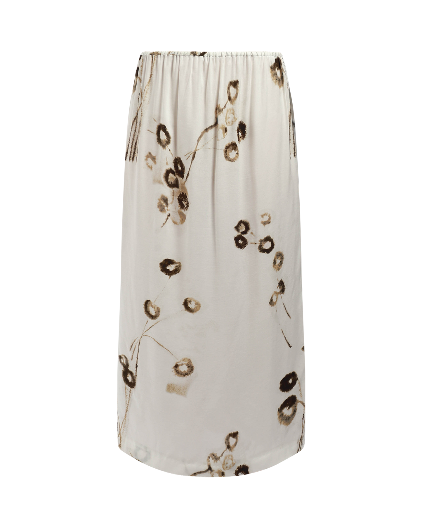 Printed Long Skirt With Lace