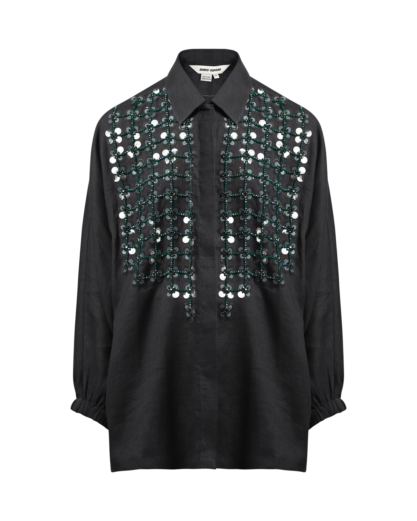 Crystal Grid Batwing Shirt