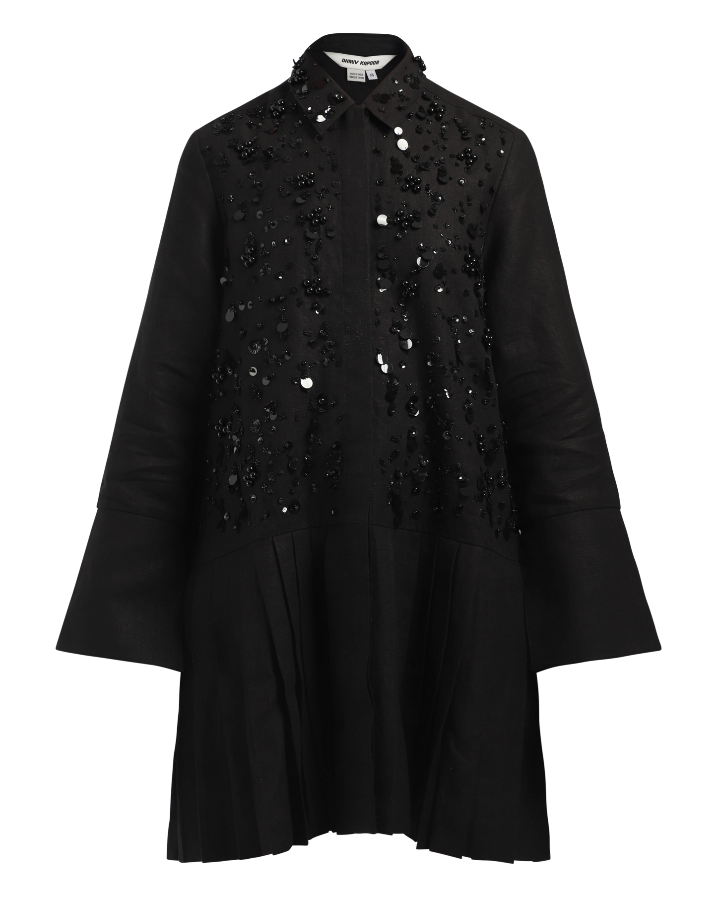 Handcrafted Pleated Shirt Dress