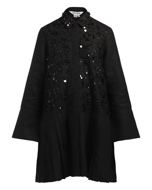 Handcrafted Pleated Shirt Dress