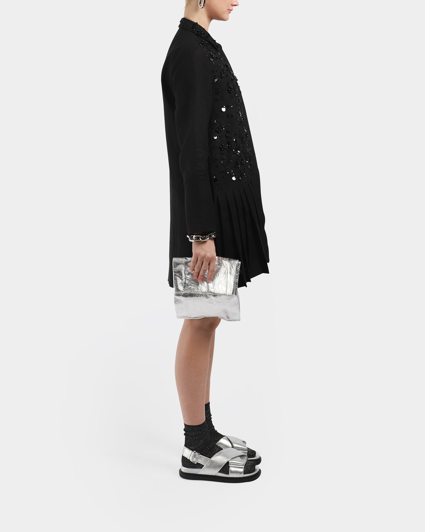 Handcrafted Pleated Shirt Dress