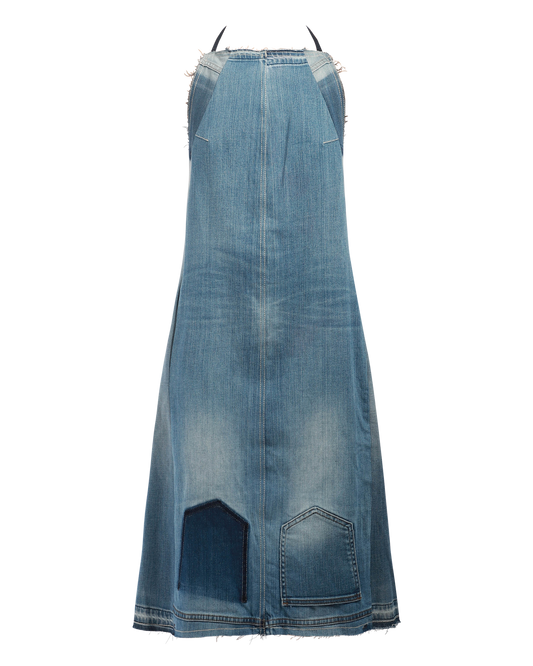 Rora Upcycled Denim Apron Dress