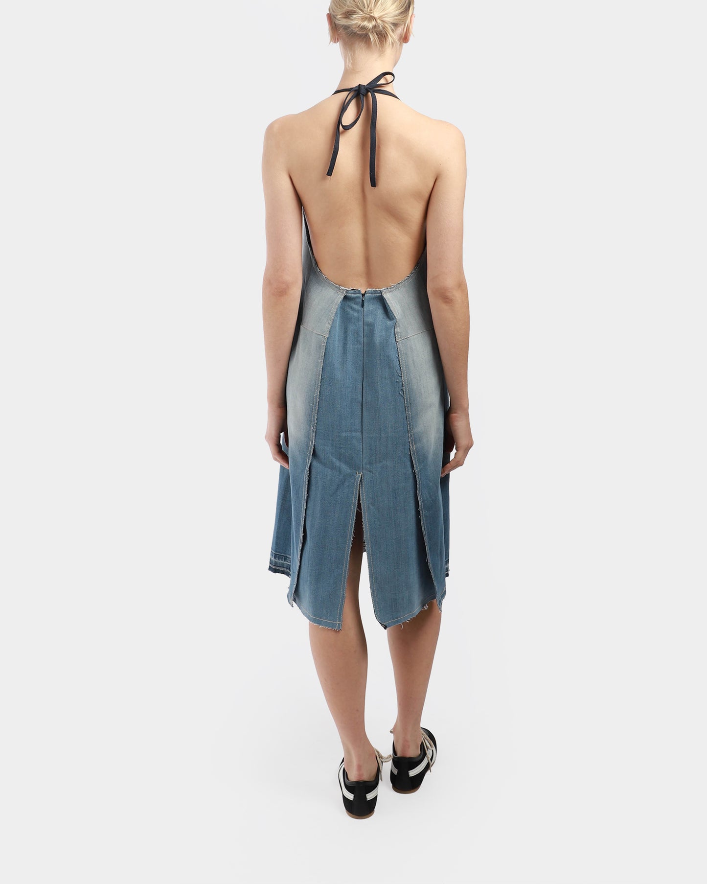Rora Upcycled Denim Apron Dress