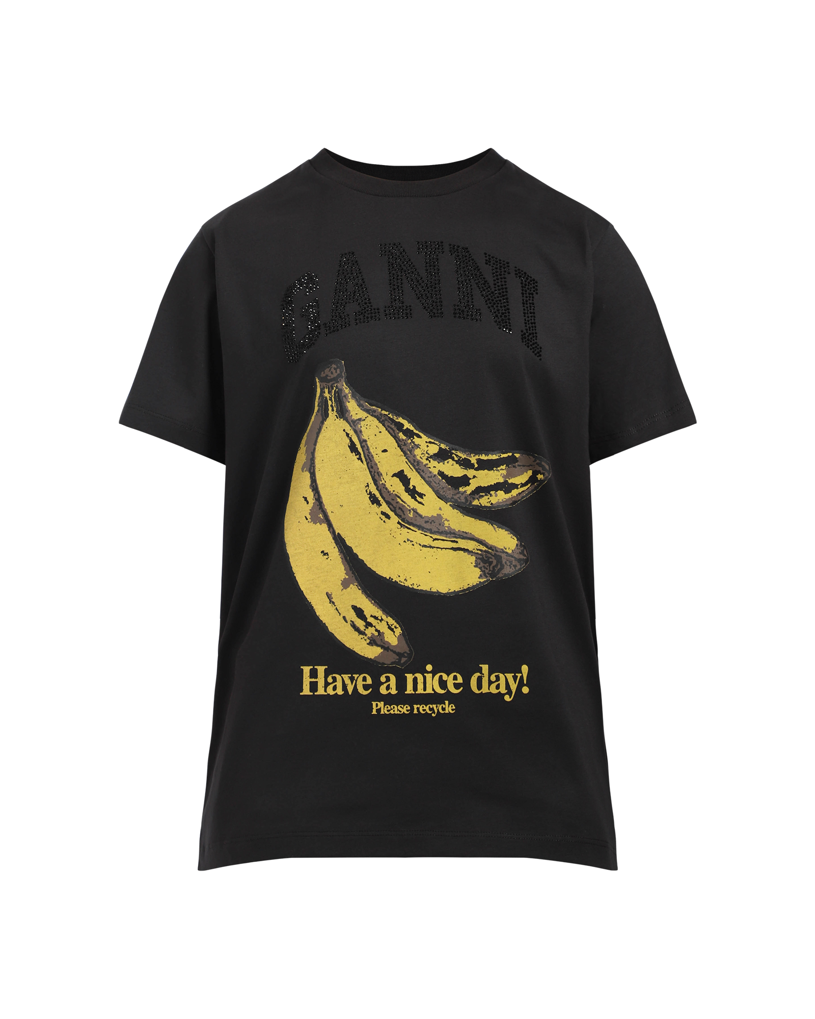 Ganni Basic Cotton Jersey Banana Relaxed T-Shirt Phantom