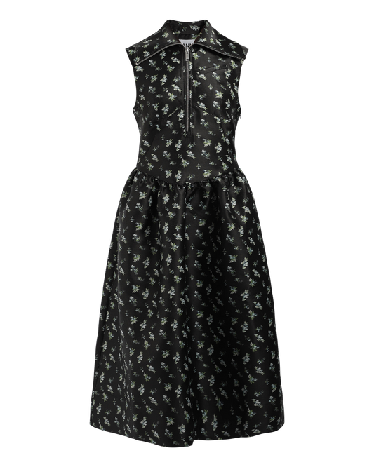 Floral Jacquard Midi Dress