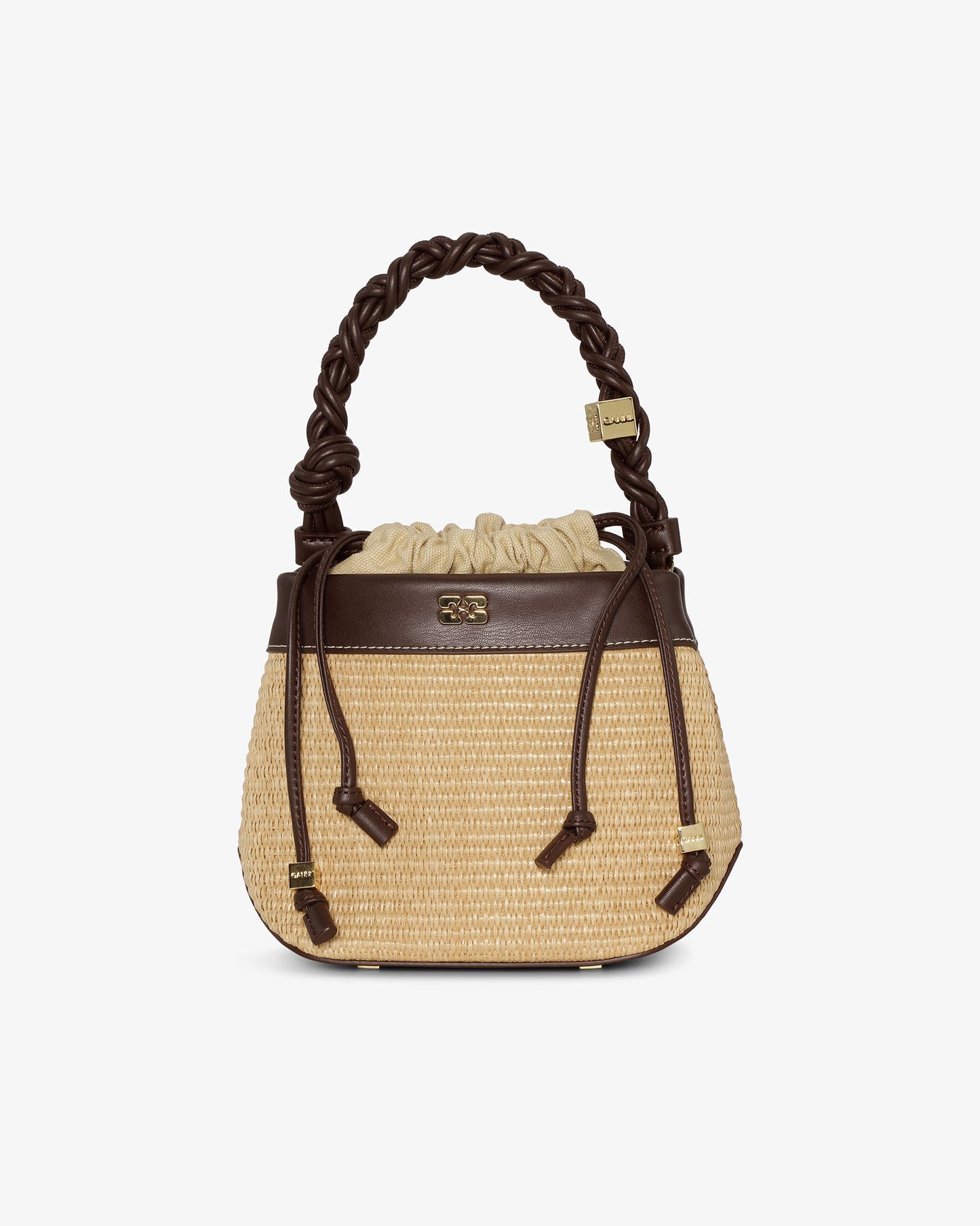 Ganni Bou Raffia Bucket Bag