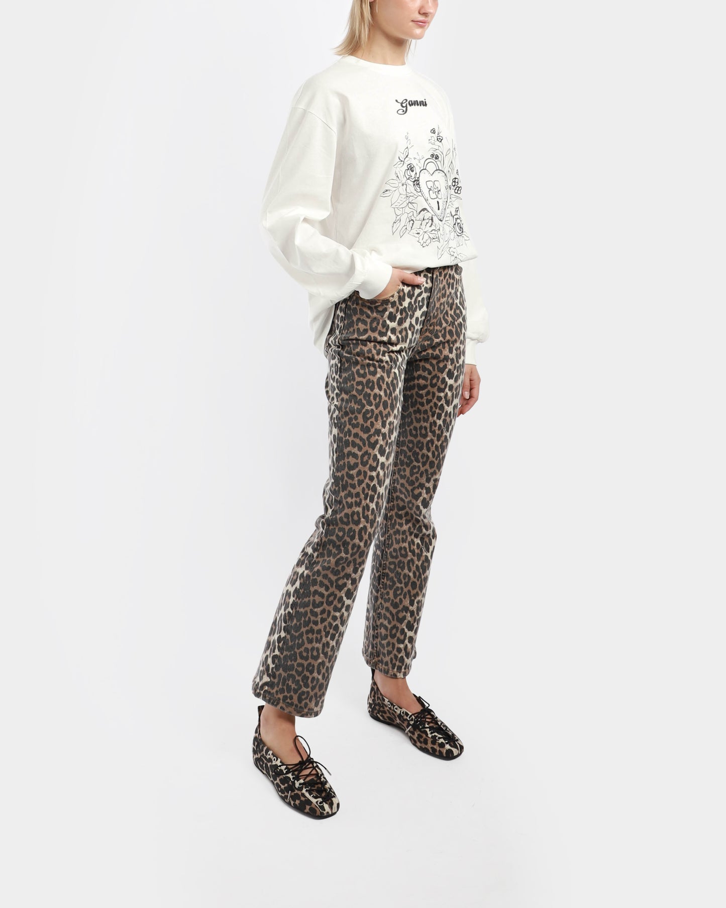 Leopard Betzy Cropped Jeans
